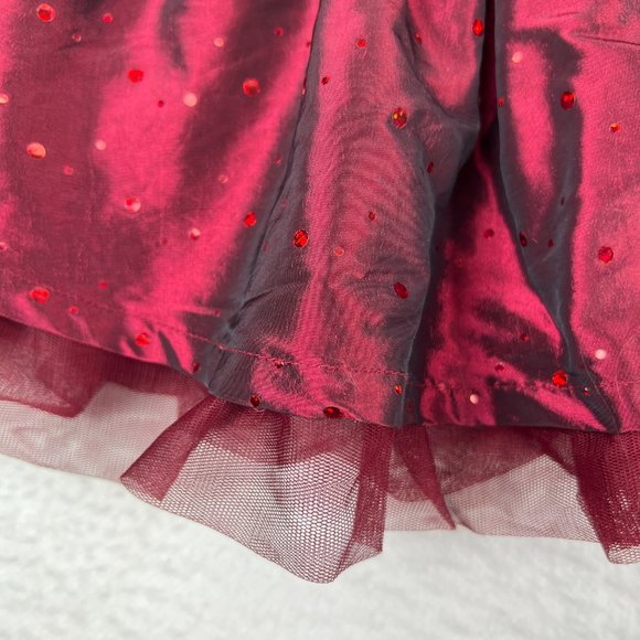 The Children's Place Red Sparkle Skirt Sz 24M Sheen Iridescent - Picture 4 of 4